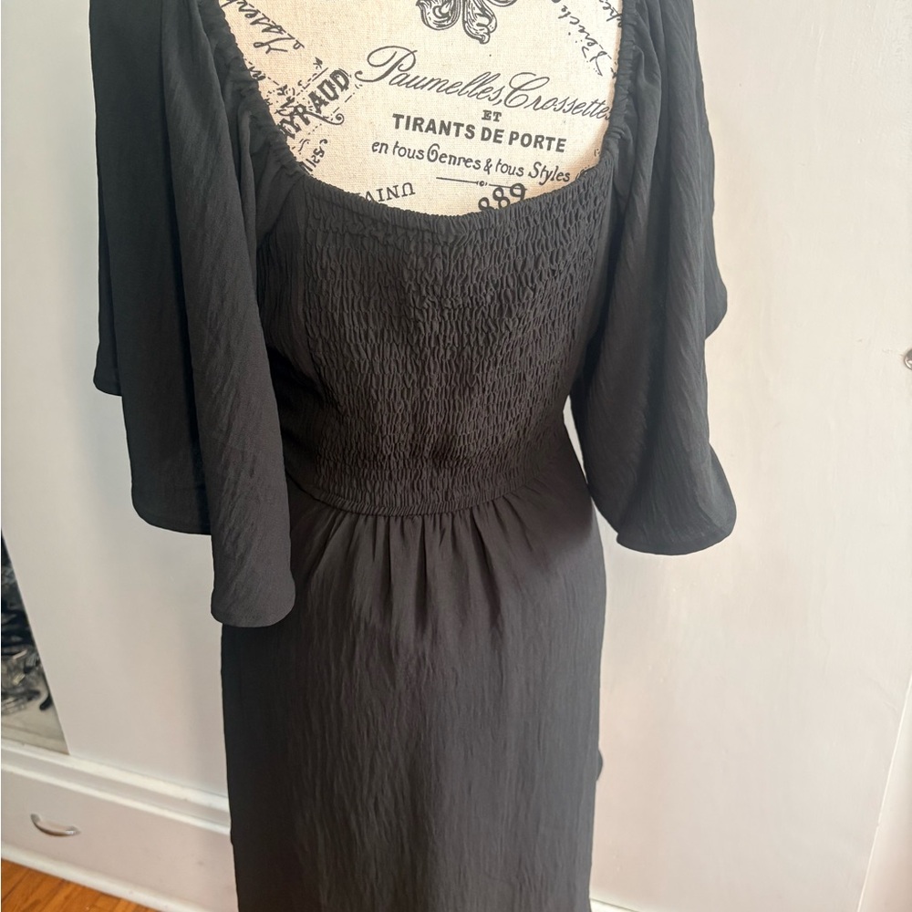 Black Tie Front Dress - Picture 3 of 5